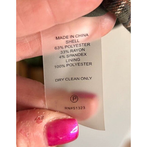 VINCE CAMUTO Double Breasted Cropped Blazer Green Plaid 6 - Picture 8 of 8